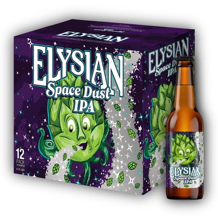 Elysian Space Dust IPA Craft Beer, 12 Pack , 12 fl oz Glass Bottles, 8.2% ABV