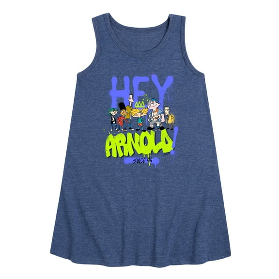 Hey Arnold! - Arnold Spray Paint 96 - Toddler and Youth Girls A-line Dress