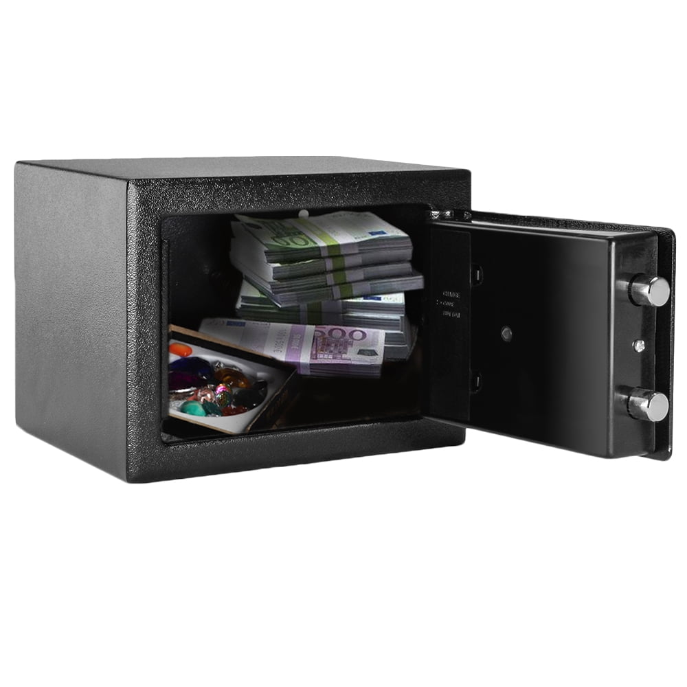 Mini Wall-in Style Electronic Code Metal Steel Box Safe Case 17EF, Black