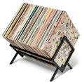 thumbnail image 1 of Record Storage Racks - Easy Assembly Vinyl Record Holder Stand 100Lps Sleek Matte Black LP Holder Stand, 1 of 7
