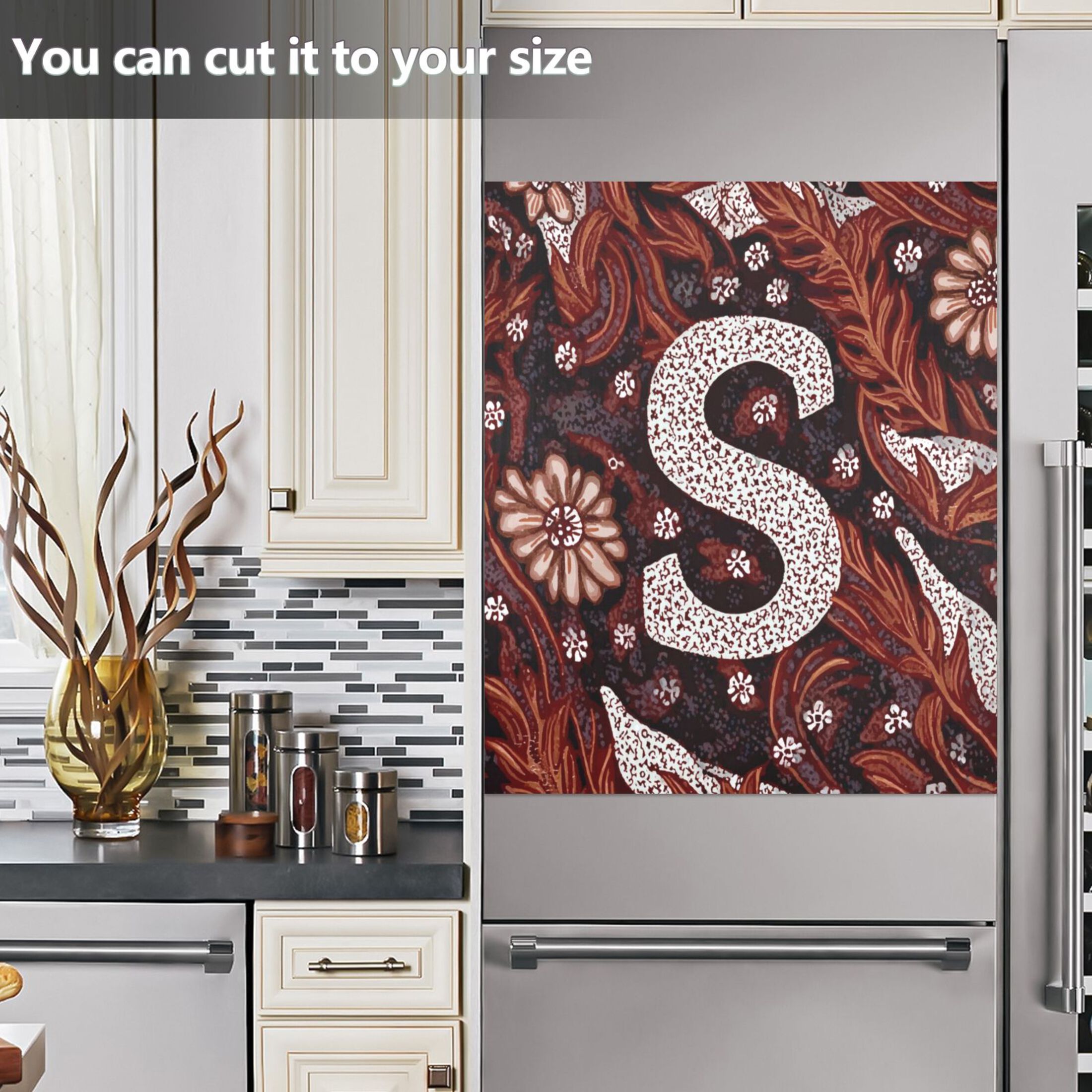 IAUYY Magnetic Decorative -23x26 Inch,Removable DIY Art for Dishwasher Refrigerator and Other Metal Surfaces,Batik Fabric Patterns