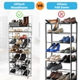 thumbnail image 3 of USTECH 10-Tier Expandable Metal Shoe Rack Organizer | Adjustable & Stackable Shoe Shelf for 40 Pairs | Free Standing Closet Storage with Non-Slip Finish & Rubber Feet for Entryway & Bedroom, 3 of 8