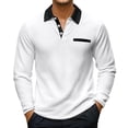 thumbnail image 3 of Fengqque Mens Casual Polo Shirt Summer Short Sleeve Vacation Button Beach Stretchy Golf Shirts White XL, 3 of 5