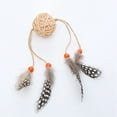 thumbnail image 4 of Cat Rattan Ball Natural 3PCS Scratch Proof Faux Feather Cat Toy Kitten Play Ball, 4 of 10