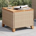 thumbnail image 4 of Mesa de Patio Casafoyer Beige de Poliratán y Madera de Acacia 45x45x37 cm, 4 of 5