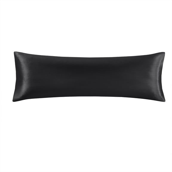 Mainstays Satin Body Pillowcase - Classic Black - Frizz Control & Cooling Comfort - 1 Pack