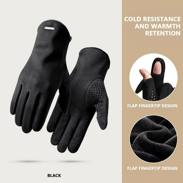 RPVATI Men's Outdoor Cycling Ski Winter Motorcycle Gloves Warm Cold Weather  Unisex Women Gloves Black M 