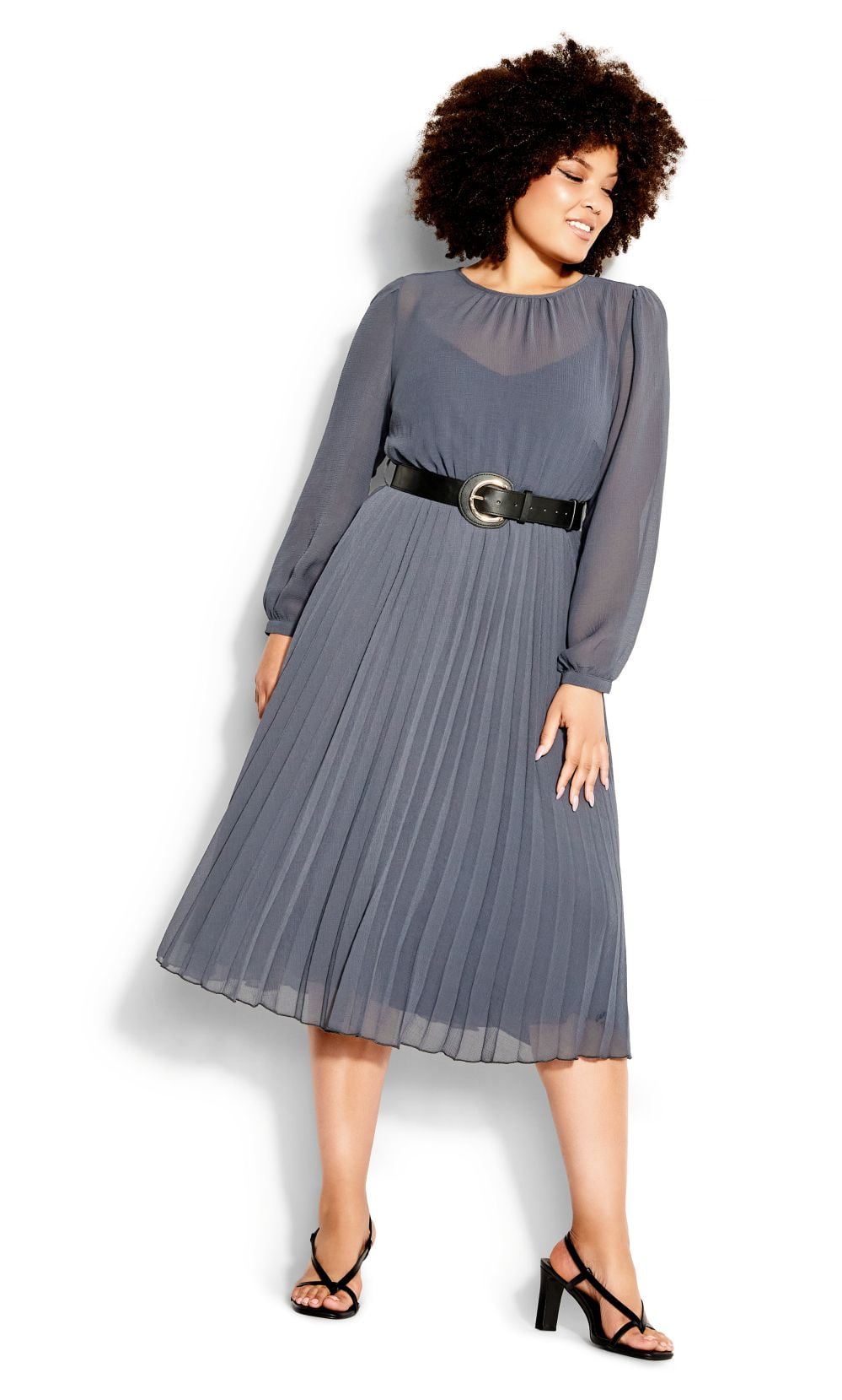 City Chic Womens Plus Size Love Pleat Dress