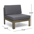 thumbnail image 4 of Mamie Outdoor Acacia Wood 5 Piece Sofa Set, Gray and Dark Gray, 4 of 9