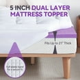 thumbnail image 4 of BDEUS Twin Size Dual Layer 5 inch Memory Foam Mattress Topper, 2 inch Gel Memory Foam and 3 inch 1450 GSM Down Alternative Quilted Pillow Top Mattress Pad Cover for Back Pain,Soft, 4 of 14