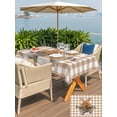 thumbnail image 4 of Brown Easter Outdoor Tablecloth - 60x84 Inch Rectangle Dining Table Cover, Spring Watercolor Bunny Plaid Checkered Waterproof Outdoor Table Cloth with Umbrella Hole & Zipper for Picnic/Patio/Party, 4 of 7
