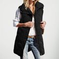 thumbnail image 2 of FUZHIQ Long Puffer Vests for Women Puffer Vest Lightweight Sleeveless Warm Button Full Zip Up Fall Winter Coat Outerwear Puffer Vests Hooded Black, 2 of 5