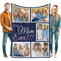 Custom Blanket Christmas Blanket Gifts for Women/Men/Mom/Dad/Girls/Kids Multiple Colors Sizes Soft Flannel Personalized Customized Blankets with Photos Text Thanksgiving Birthday Presents