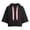v-329Black1903, variant on HAYIMI Sweatshirts Women Cropped 3/4 Sleeve Hoodie Contrast Drawcord Solid Color Holiday Tops