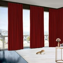 Blackout Double Double Pinch Pleat Curtain Panel Burgundy 50"W x 132"L- 1Panel