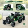 thumbnail image 3 of Costway 24V Ride On Tractor for Kids with Detachable Trailer Remote Control Music Dark Green, 3 of 10