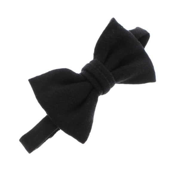 Child Linen Adjustable Pre-Tied Bow Tie - Black