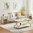 thumbnail image 4 of VECELO 3 Piece Coffee Table Set for Living Room Includes 1 Coffee Table 2 End Table, Gold, 4 of 7