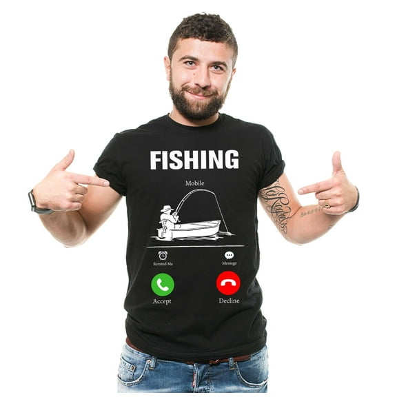 Mens Fishing Shirt Fishing Calling Shirt Gift For Men Husband Fishing Tee Father's Day Fishing Tee