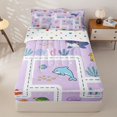 thumbnail image 2 of Manfei Cute Jellyfish Zipper Twin Comforter Sets with Fitted Sheet and 2 Pillowcases, Ocean Cartoon Animal Zipper Bedding Set, Lavender, Polkadot Reversible, 4 Pieces, 2 of 7