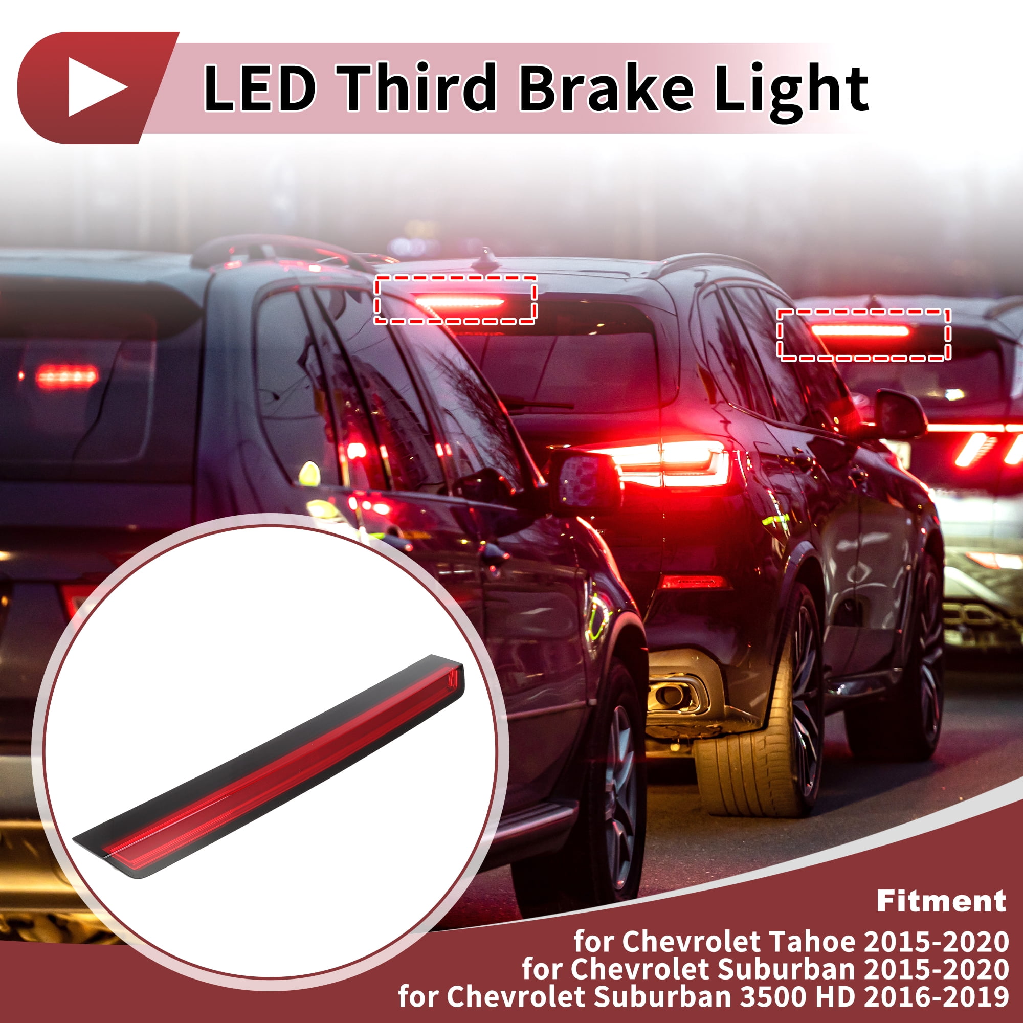 Unique Bargains LED Third Brake High Mount Stop Light for Chevrolet Tahoe 2015-2020