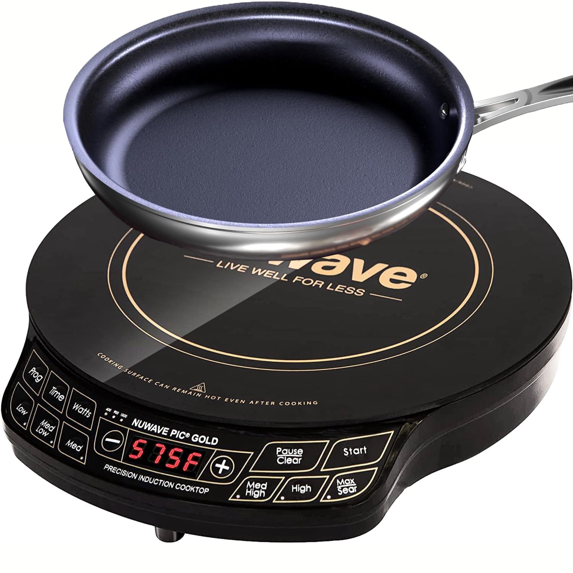 Nuwave PIC Gold Induction Electric Cooktop with 10.5 inch Pan, Oven, Cooking, Nuwave 12 inch Induction Cooktop, Portable