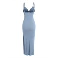 thumbnail image 2 of Vibrant V-Neck Cami Dress Sexy Cut Out Split Hem Sleeveless Flowy Essential, 2 of 14
