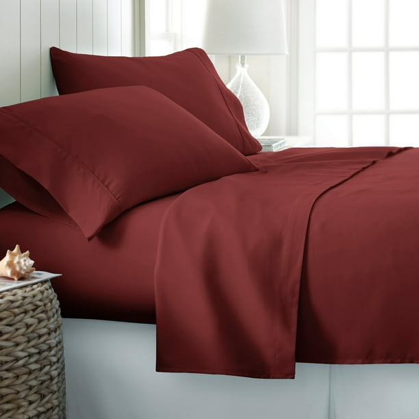 Simply Soft 6Piece Bed Sheet Set, California King, Burgundy Walmart