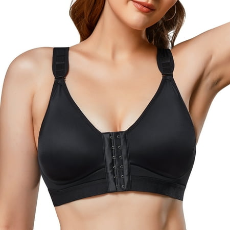 

KUMAYES Sport Bra for Women Post Surgery Bra Front Closure Removable Pads Wirefree Bra