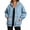 Dark Blue#1, variant on Drovellove Women's Denim Jacket with Hood and Zipper – Long Sleeve Loose Fit Button Up Shirt with Pockets, Casual Fashion Outerwear for Spring, Winter, Birthday, Party, Date Night, Work, Travel