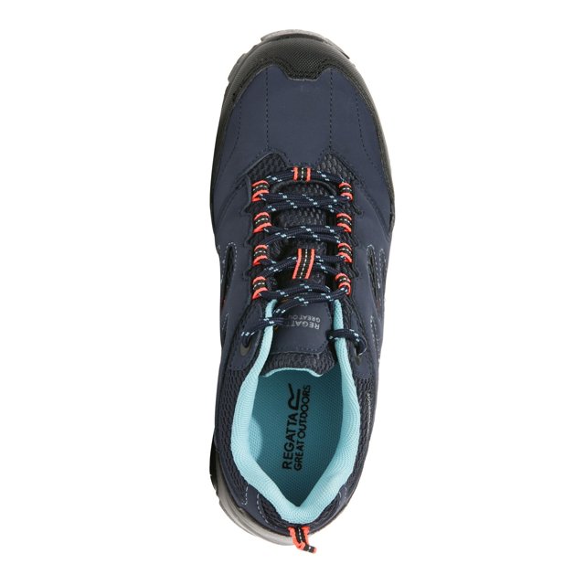 Regatta - Botas de Senderismo/Botas de Montaña Holcombe Low con Cordones para Niños/Niñas (Azul Petróleo, Plateado) Regatta UTRG3621_petrolsilver