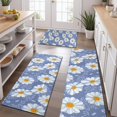 thumbnail image 2 of Blue Daisy Flower Pattern Kitchen Rugs Sets Of 3,Kitchen Runner Rugs Non Skid Washable,Decorative Kitchen Floor Mats for Kitchen,Sink,Laundry,17"x30"+ 17"x47" + 17"x59", 2 of 6
