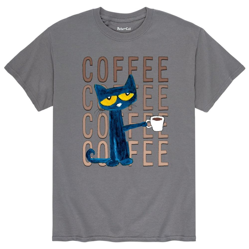 PETE THE CAT Pete The Cat Pete With Coffee Adult Men's Short Sleeve