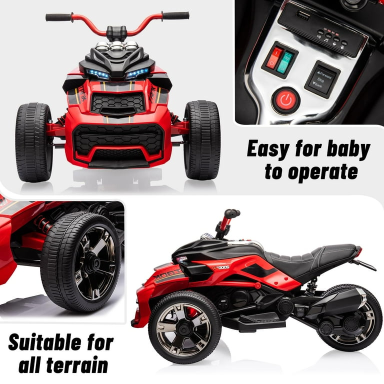 12V Kids Ride On ATV, 3 Wheeler Motorcycle, Rechargeable 12V Kids Ride On ATV, 3 Wheeler Motorcycle, Rechargeable