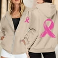 thumbnail image 2 of Yuannlog Womens Hoodies Zip Up Coats Fleece Pullovers Breast Cancer Awareness Month Long Sleeve Pockets Drawstring Casual Sweatshirts Jackets, 2 of 6