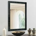 thumbnail image 6 of Black Wood Bathroom Mirror 24x36 Inch, Wood Framed Rectangle Vanity Mirrors with Tempered Glass for Living Room Bedroom or Entryway, Vertical & Horizontal Hanging, 6 of 6