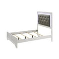 thumbnail image 2 of Tcbosik Modern Queen Size Upholstered Platform Bed with LED Light and Button Tufted Headboard, Box Spring Needed, White, 2 of 5