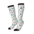 thumbnail image 2 of Fotbe Eiffel Tower print Women's Men's Novelty Crew Socks Cotton Socks Knee High Socks for Walking,Running,Nurses,Pregnancy, 2 of 8