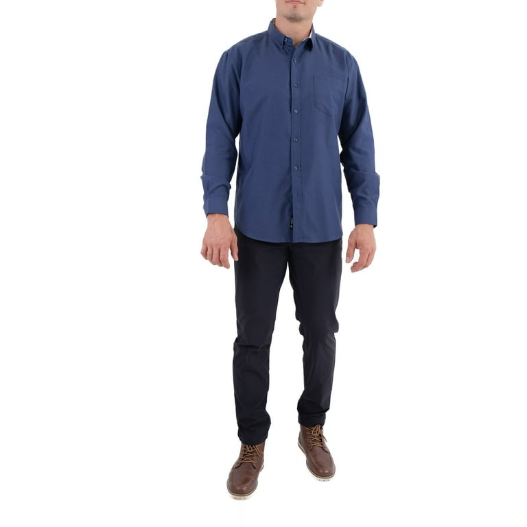 walmart big and tall dress shirts Visive Oxford Mens Dress Shirt, 2 Pack, Long Sleeve Button Down, Casual Fit with Big and Tall Sizes, Solid Modern Colors, Men's, Size: 2XL, Black