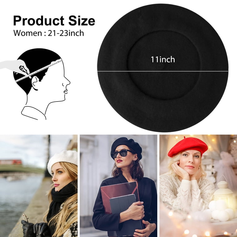 Women Solid Wool Beret French Artist Warm Beanie Hat Elegant  display picture 1