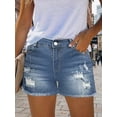 thumbnail image 5 of EMMIOL Women's High Waisted Rolled Denim Shorts Casual Ripped Summer Hot Shorts with Pockets Frayed Distressed Style, 5 of 6