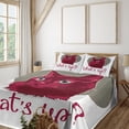 thumbnail image 3 of Ambesonne Saying Fitted & Top Sheet Set with Shams, Love Words Cat Kitten, Red Grey White, 3 of 8