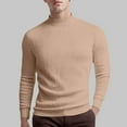 thumbnail image 2 of TOWED22 Men's Mock Turtleneck Sweater Long Sleeve Half Neck Pullover Thermal Casual Ribbed High Neck Pullover Sweater(Khaki,L), 2 of 8