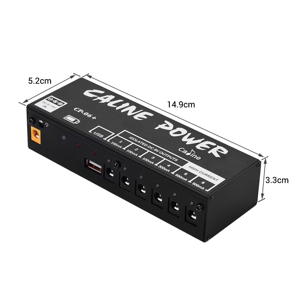 Caline Cp 06 Mini Guitar Pedal Power Supply Isolated 6 Outputs With Rechargeable Built In Battery Walmart Canada