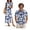 Blue Hibiscus, variant on Pink Hibiscus Couple Matching Outfit Men's Short Sleeve Shirt Size L Fashion Beach Tops Plus Size and Women's Summer Split Dress Sleeveless Hawaiian Sundress