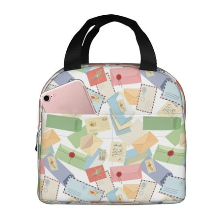Insulated Lunch Bag for Women Men - envelope Pattern color Leakproof Cooler Lunch Box for Women Men  Lunch Tote Bags for Work School Picnic Travel