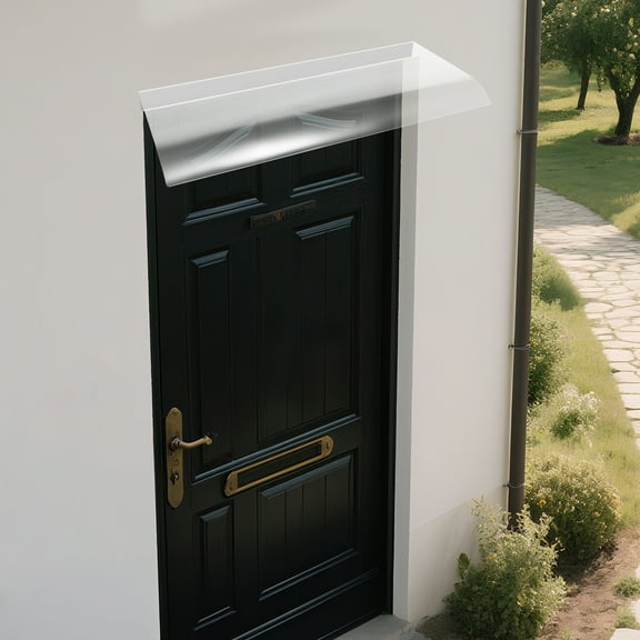 Peakora Rain Shelter Thicken Clear Cover Maintenance-Free Awning Polycarbonate Sheet No Brackets, Awning Canopy UV Rain Snow Protection for Front Door/Porch Patio Roof