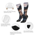 thumbnail image 3 of Naloa Sunset Cliff Dinosaur Thigh High Socks Extra Long Stretchy Sock Women Over Knee High Opaque Stocking Daily Wear, 3 of 6