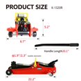 thumbnail image 4 of Floor Jack Comb, 2 Ton Low Profile Car Jack & 3T Jack Stand, 4000LBS Trolley Jack for Car with Tire Repair Kit, L-Wrench, 3.3''-15.2'' Lift Range, Red, 4 of 8