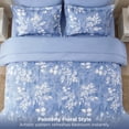 thumbnail image 4 of U by Bedsure King Comforter Set Blue, Bed in a Bag King Size Bedding, 7-Pieces Botanical Flowers Spring Comforter, Sheets, Pillowcases & Shams, 4 of 7